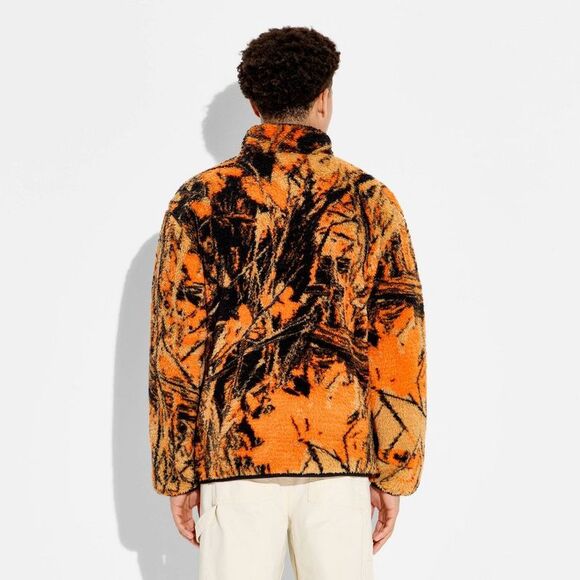 Original Use - Men's Plaid High Pile Fleece Shirt - Original Use Orange - Picture 3 of 3